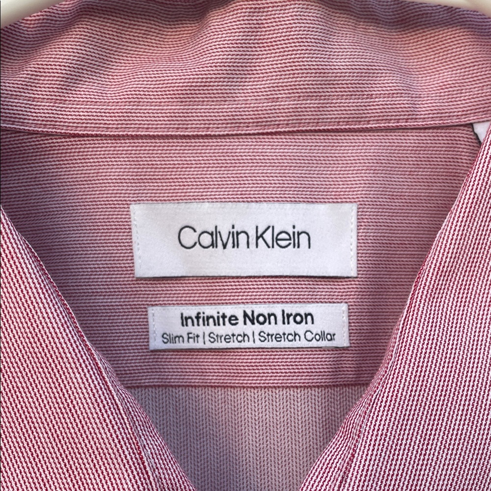 Calvin Klein Men's Light Red Dress Shirt - Picture 2 of 15